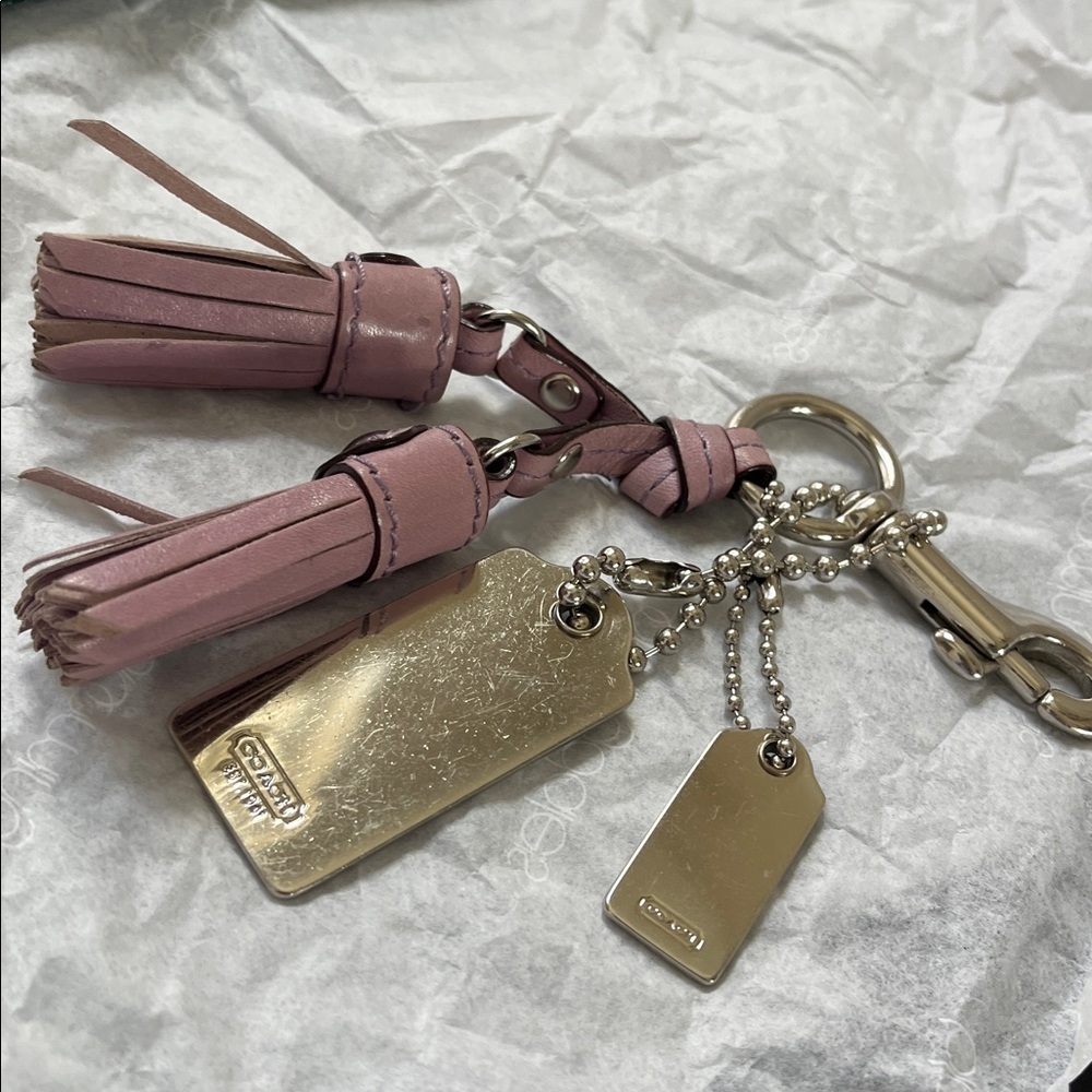Coach Gold and Mauve Tassel Keychain - Picture 9 of 10